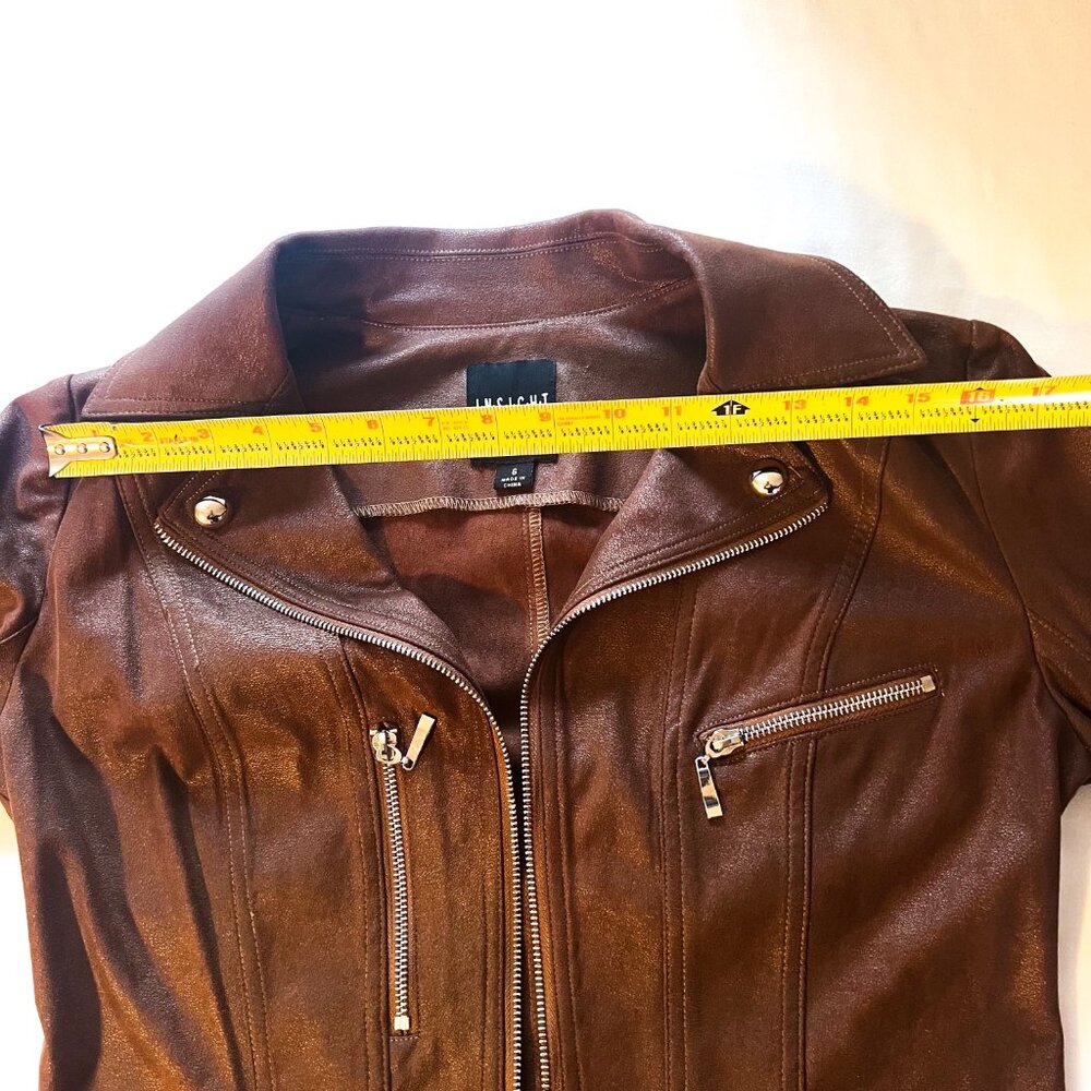 INSIGHT NEW YORK VEGAN LEATHER MOTO JACKET - Picture 12 of 13